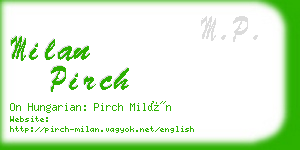 milan pirch business card